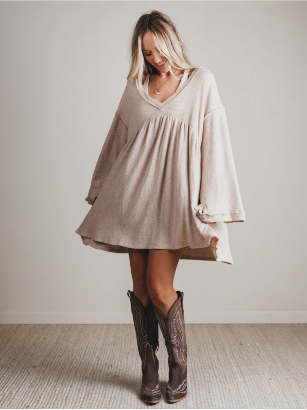 Three Bird Nest Cream Mini Dress